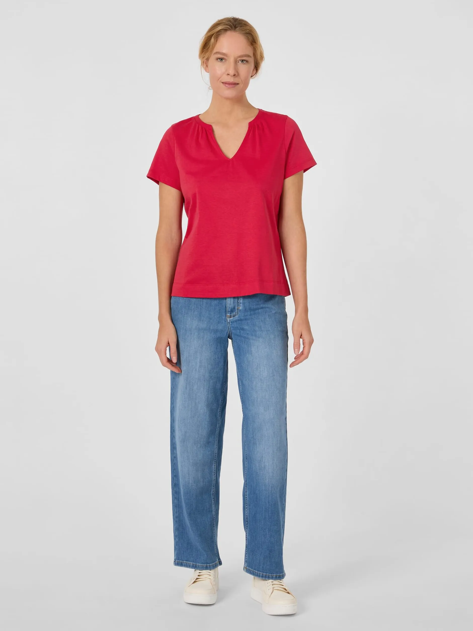 Alma & Lovis Damen-Jerseybluse Rot Discount