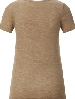 Comazo Damen-Kurzarmshirt Wolle-Seide Camel Online