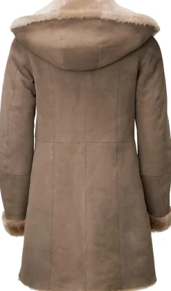 Wunderfell Damen-Lammfellmantel Hellbraun Clearance