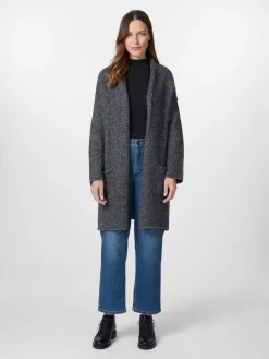 Les Racines du Ciel Damen-Langstrickjacke Anthrazit