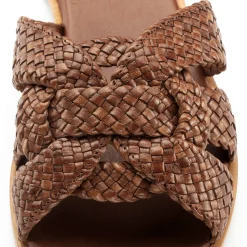 Allan K Damen-Lederpantolette geflochten Braun Online