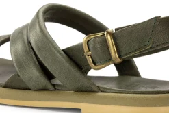 Werner Schuhe Damen-Ledersandale Grün New