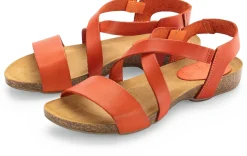 Grand Step Shoes Damen-Ledersandale Orange Best