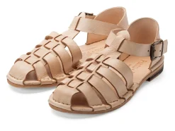 Punto Pigro Damen-Ledersandale Natur Outlet