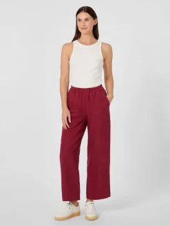 Alma ＆ Lovis Damen-Leinenhose Weinrot New