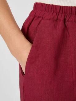 Alma ＆ Lovis Damen-Leinenhose Weinrot New