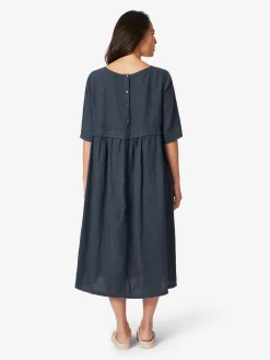 Oska Damen-Leinenkleid Dunkelblau Outlet