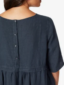 Oska Damen-Leinenkleid Dunkelblau Outlet