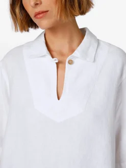 Armor lux Damen-Leinenschlupfbluse Weiß Best