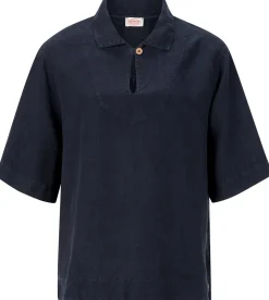 Armor lux Damen-Leinenschlupfbluse Dunkelblau Outlet