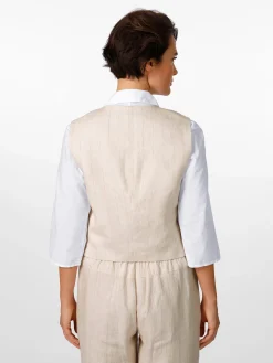 LANIUS Damen-Leinenweste Streifen