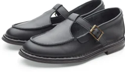 Punto Pigro Damen-Loafer mit Riemen Schwarz Hot