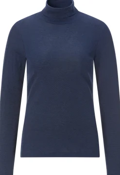 Alma ＆ Lovis Damen-Longsleeve meliert Dunkelblau Outlet