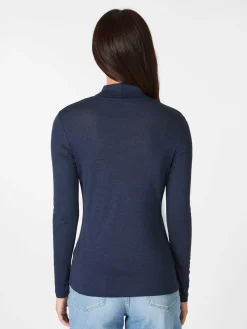 Alma & Lovis Damen-Longsleeve meliert Dunkelblau Outlet