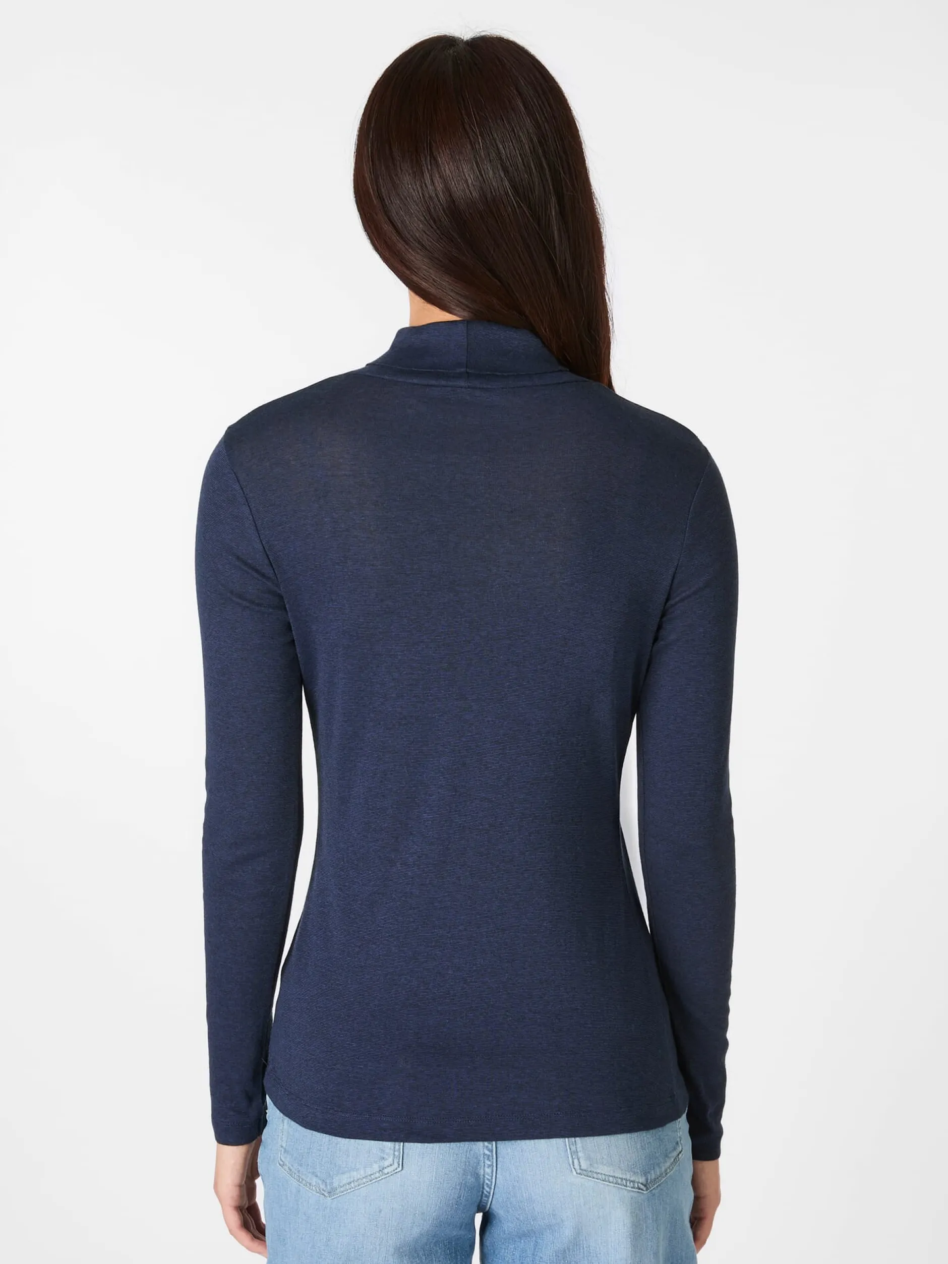 Alma & Lovis Damen-Longsleeve meliert Dunkelblau Outlet