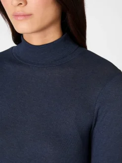 Alma & Lovis Damen-Longsleeve meliert Dunkelblau Outlet