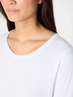 LANIUS Damen-Longsleeve Rundhals Weiß New