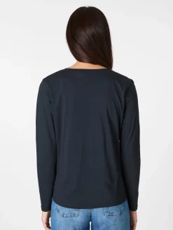 LANIUS Damen-Longsleeve V-Ausschnitt Navy New