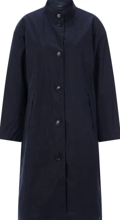 LangerChen Damenmantel Leinen Dunkelblau Best