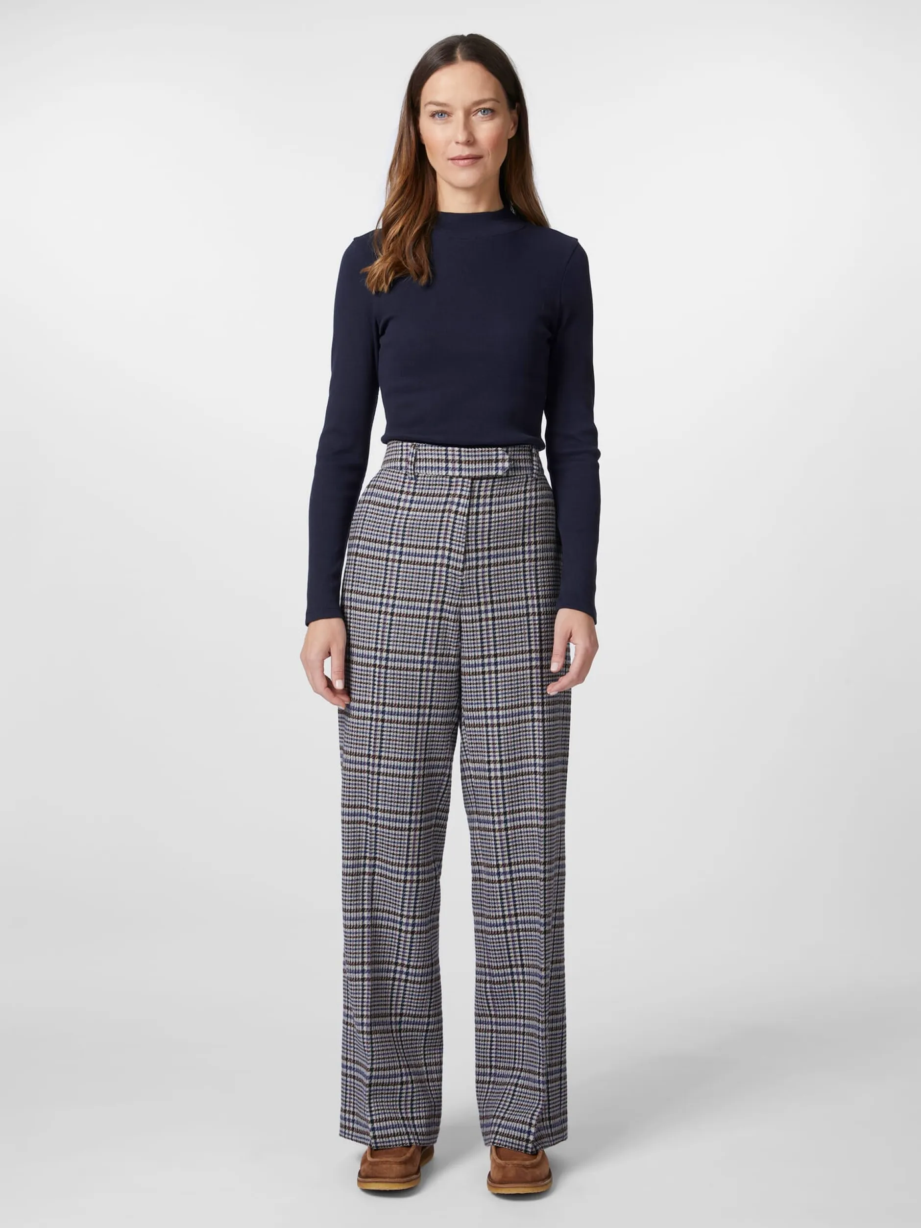 LANIUS Damen-Marlenehose Karo Multicolor New