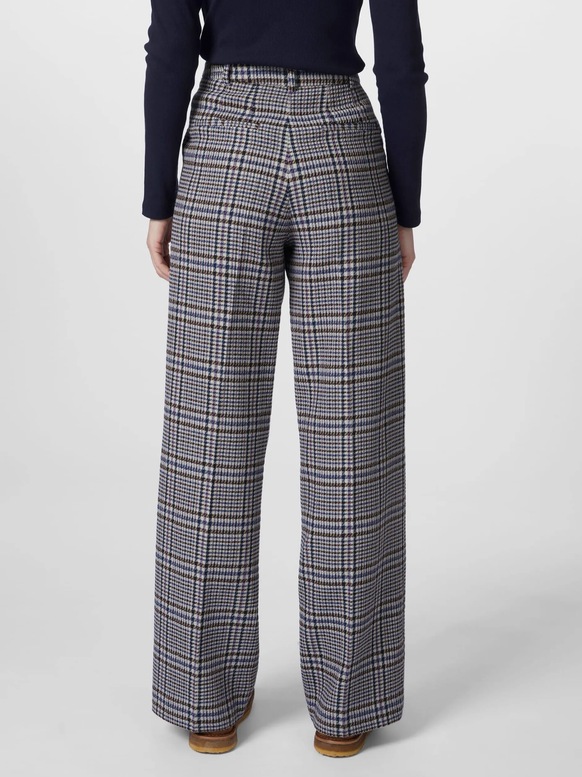 LANIUS Damen-Marlenehose Karo Multicolor New