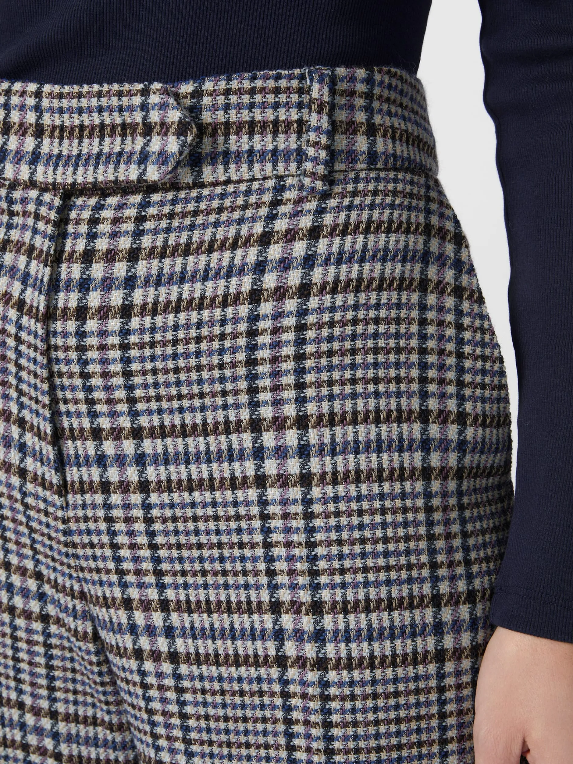 LANIUS Damen-Marlenehose Karo Multicolor New