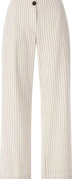 LANIUS Damen-Marlenehose Nadelstreifen Weiß
