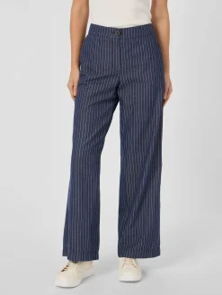 LANIUS Damen-Marlenehose Nadelstreifen Navy Outlet