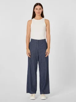 LANIUS Damen-Marlenehose Nadelstreifen Navy Outlet