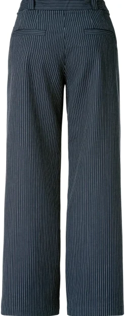 LANIUS Damen-Marlenehose Nadelstreifen Dunkelblau Outlet