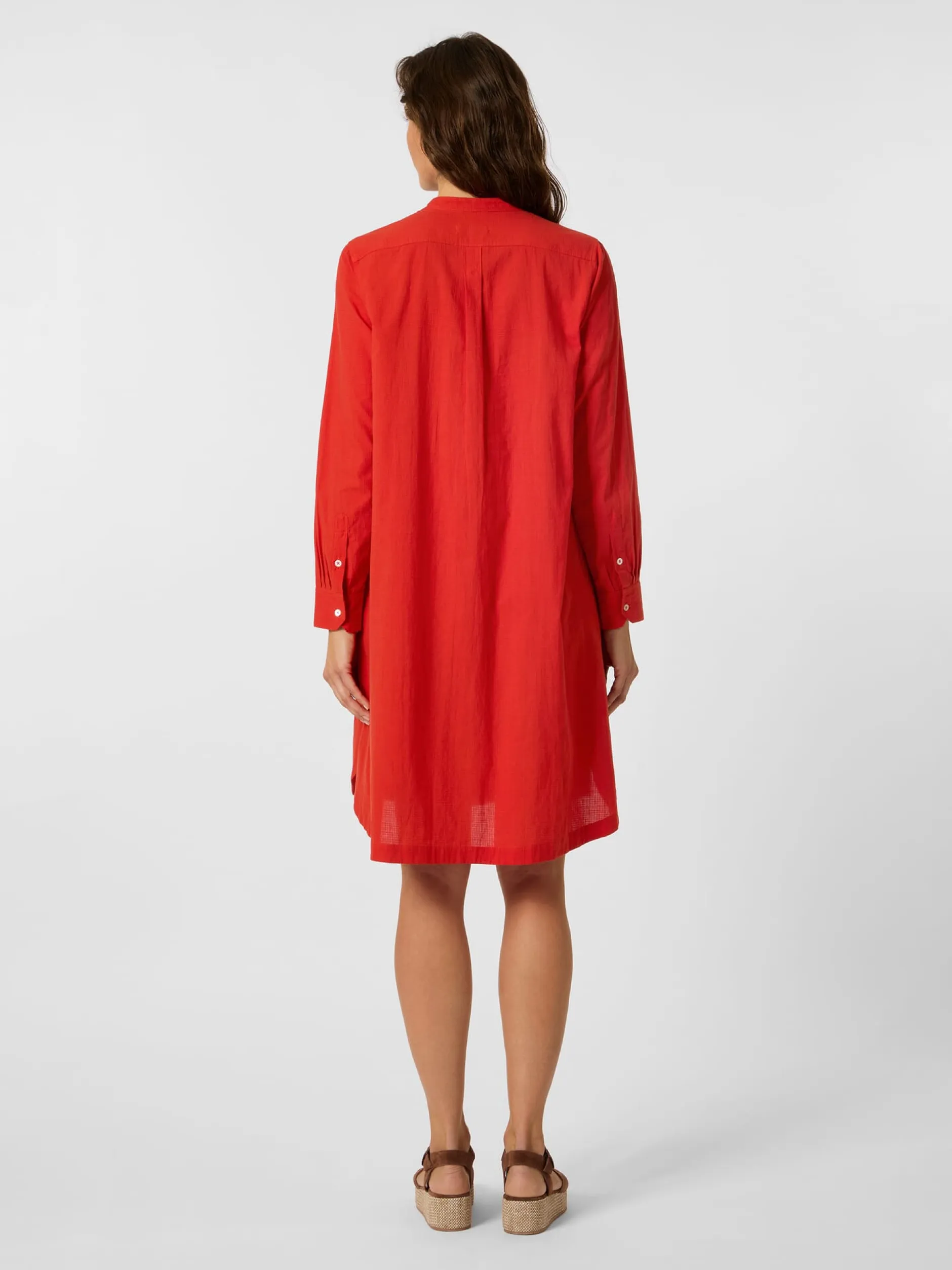 Moismont Damen-Midikleid Knopfleiste Rot Sale