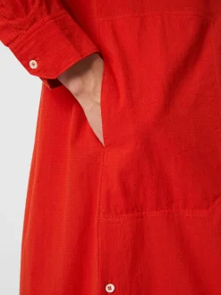 Moismont Damen-Midikleid Knopfleiste Rot Sale