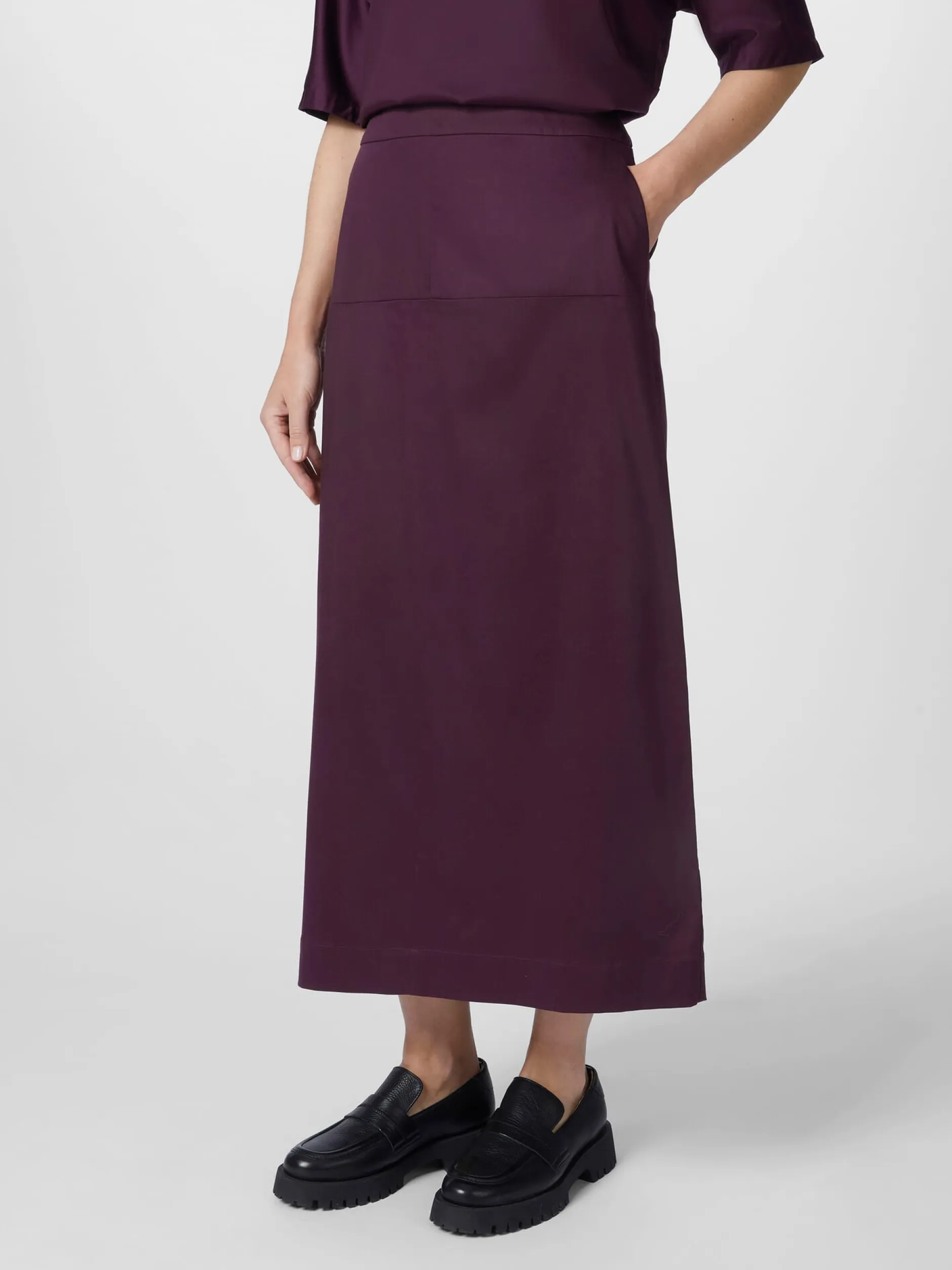 LANIUS Damen-Midirock TENCEL™ Violett New