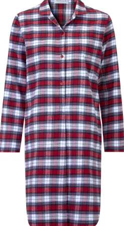 Novila Damen-Nachthemd Flanell gemustert Rot Sale