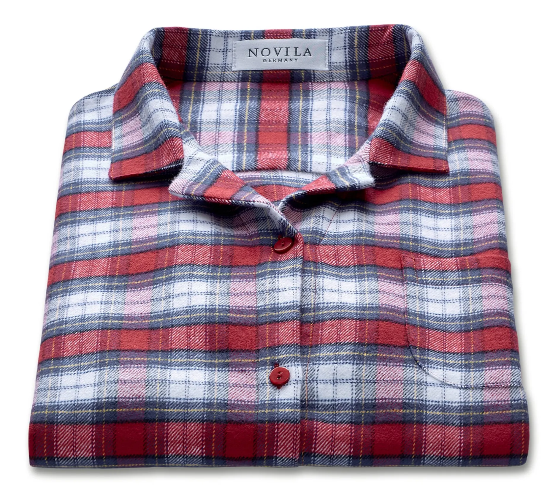 Novila Damen-Nachthemd Flanell gemustert Rot Sale