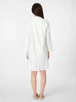 Novila Damen-Nachthemd Flanell kariert Weiß New