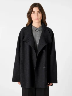 Oska Damen-Outdoorjacke Wolle Schwarz Best