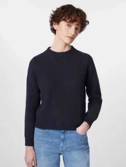 Maglificio GRP Damenpullover mit Knopfleiste Dunkelblau Clearance