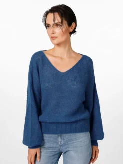 Alma ＆ Lovis Damenpullover V-Ausschnitt Blau Best