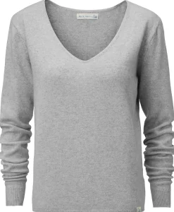 Merz b. Schwanen Damenpullover V-Ausschnitt Hellgrau Clearance