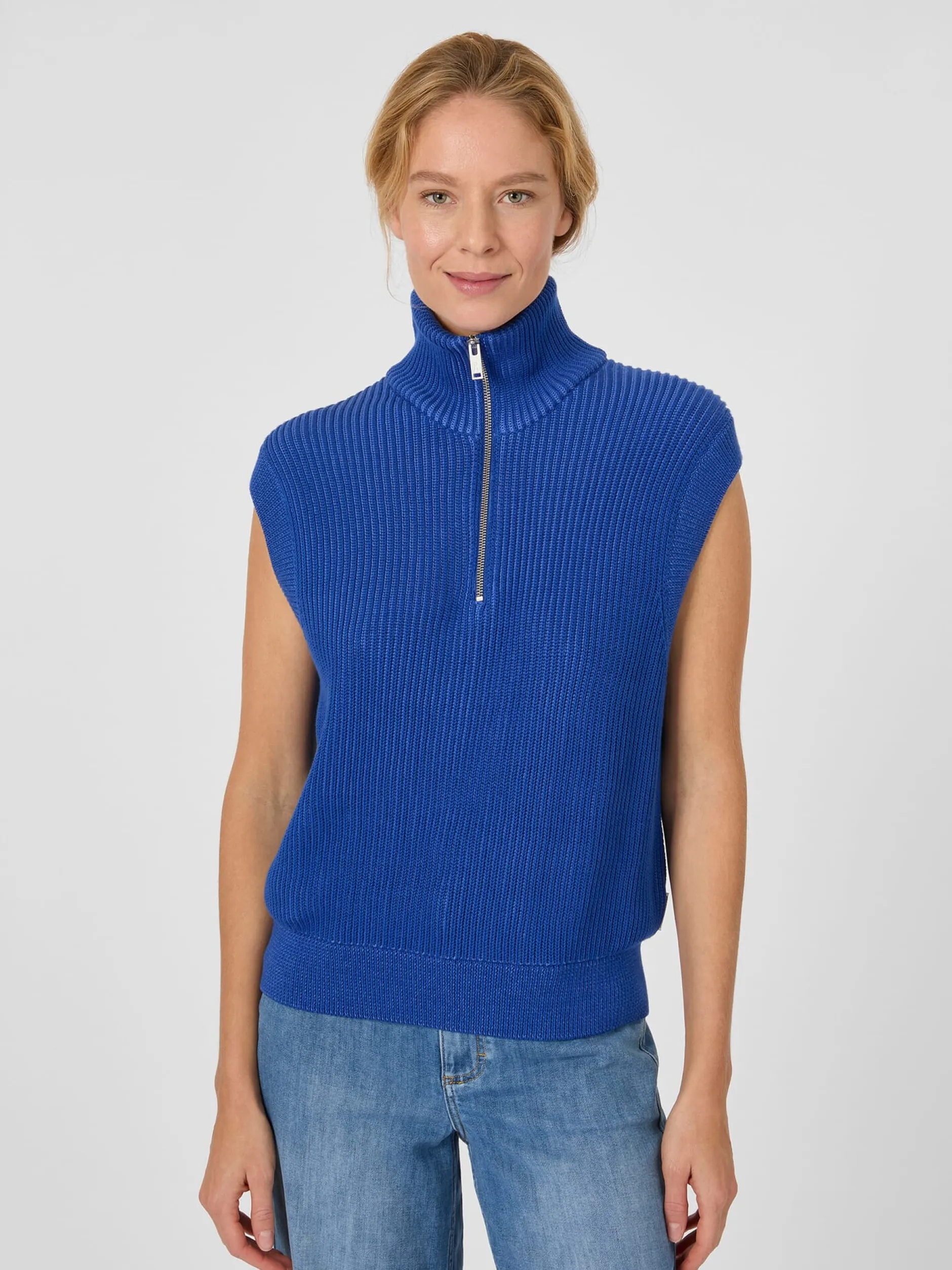 Armedangels Damenpullunder mit Zip Blau