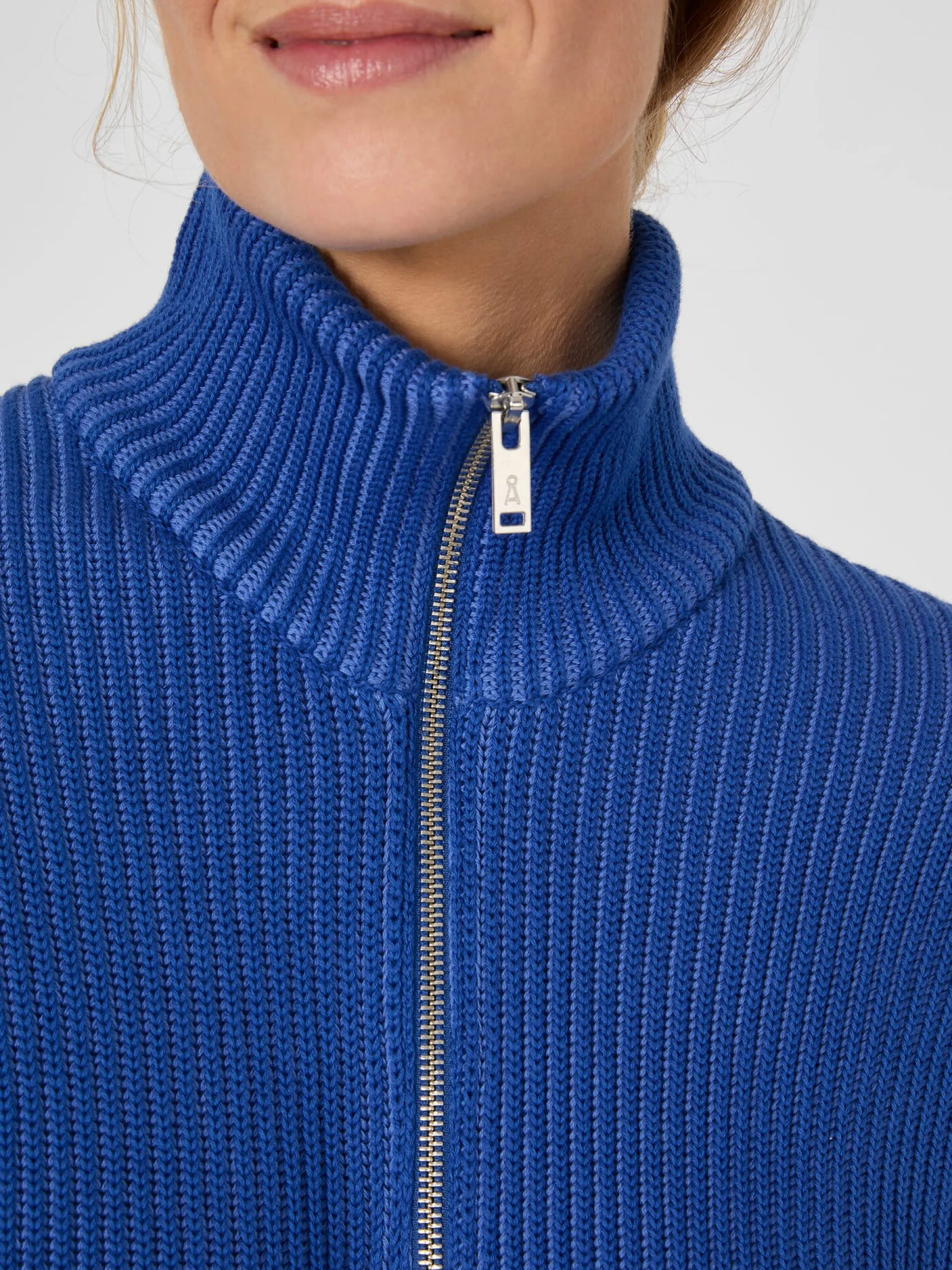 Armedangels Damenpullunder mit Zip Blau