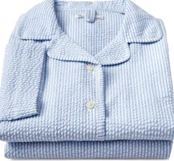 Knowledge Cotton Apparel Damen-Pyjamashirt Seersucker Sale