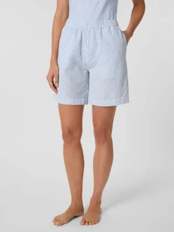 Knowledge Cotton Apparel Damen-Pyjamashorts Seersucker