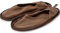 Werner Schuhe Damen-Reisepantoffel Leder Braun Online