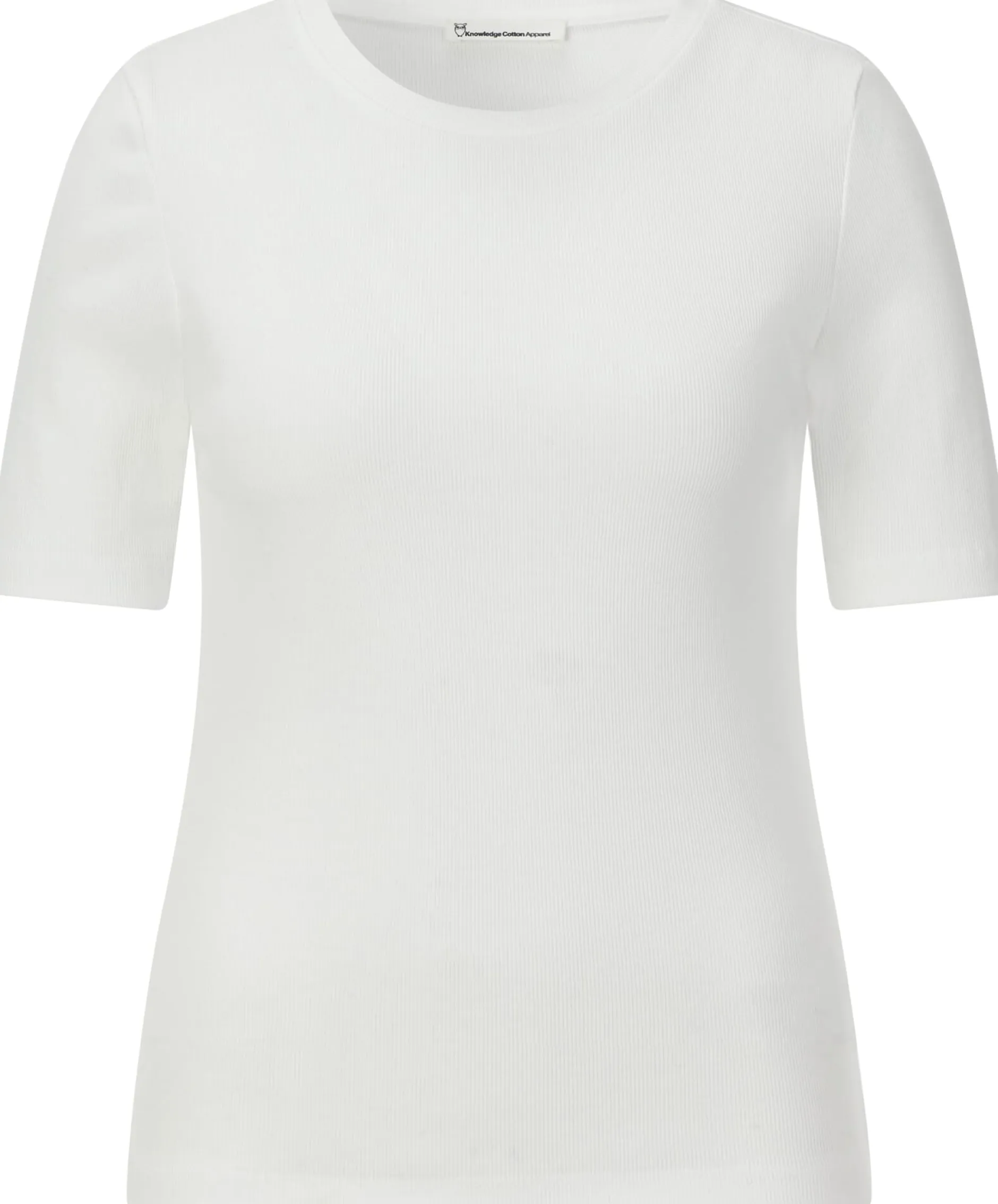 Knowledge Cotton Apparel Damen-Rippenshirt Weiß Best