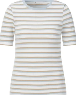 Knowledge Cotton Apparel Damen-Rippenshirt gestreift Clearance