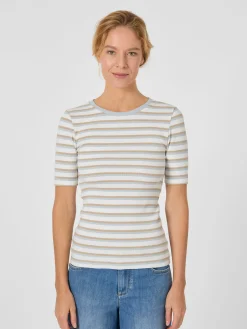 Knowledge Cotton Apparel Damen-Rippenshirt gestreift Clearance