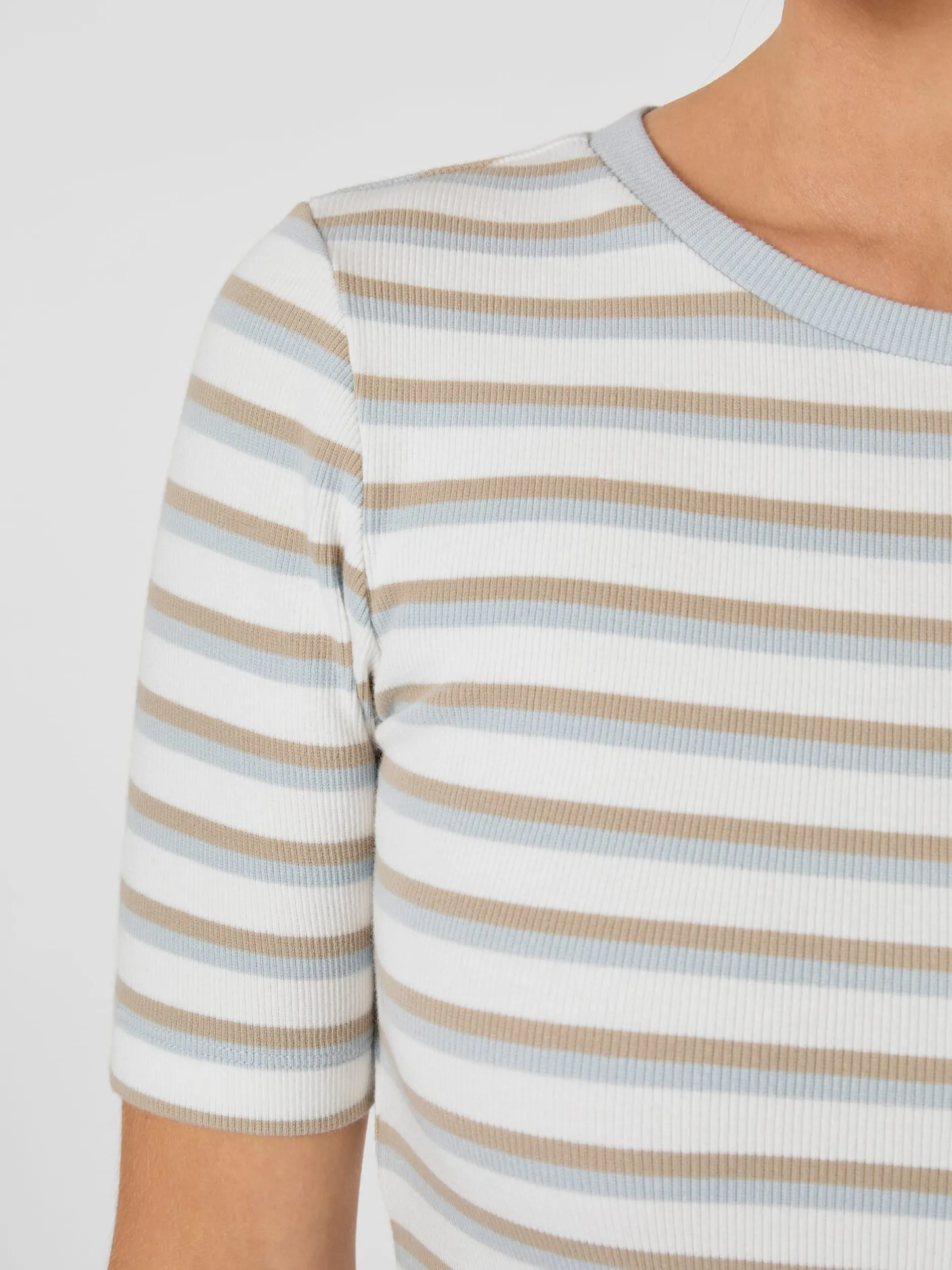 Knowledge Cotton Apparel Damen-Rippenshirt gestreift Clearance