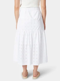 CARE BY ME Damenrock Lochstickerei Weiß Online